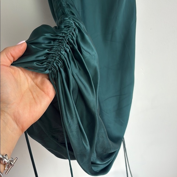 Wilfred Deep Teal Satin Cowl Neck dress size small - Picture 3 of 8